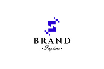 Obraz premium S technology pixel logo with modern design style