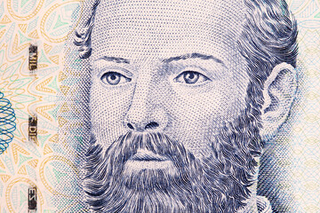 Arturo Prat a closeup portrait from Chilean money