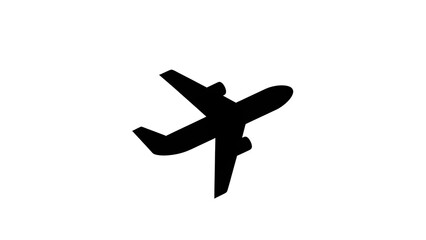 Obraz premium Minimalist Black Airplane Flight Vector Icon Isolated on White Background