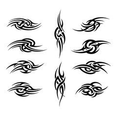 Tribal tattoo designs with Celtic knot patterns and wings