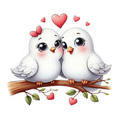 Obraz premium two birds on a branch