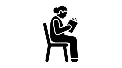 Icon of a person sitting and reading a book