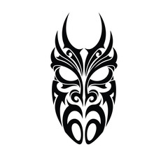 Stunning tribal mask design with bold black and white patterns