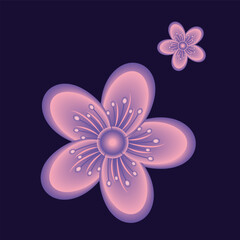 Vibrant Abstract Gradient Flower illustration EPS Vector