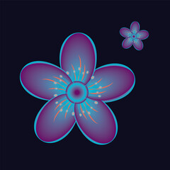 Vibrant Abstract Gradient Flower illustration EPS Vector