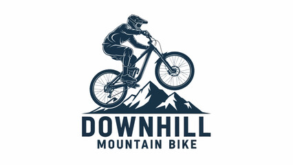 Downhill Mountain Bike in Action on Mountain Trail. © KMB