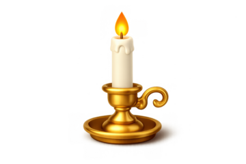 Elegant cartoon candlestick icon for simple design and decoration