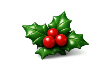 Festive holly icon for holiday decorations and graphic designs