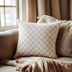A pillow mockup with a decorative design