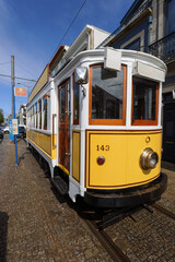 Historical Tram in Foz do Douro, Porto, Portugal.