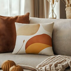 A pillow mockup with a decorative design