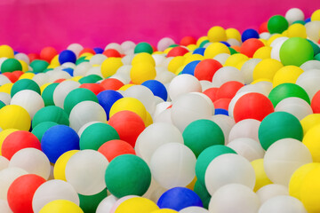 A lot of colorful plastic balls for a festive event.