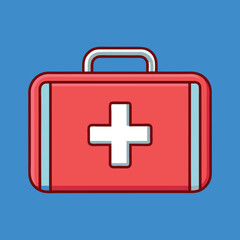 Red first aid kit white cross symbol medical 