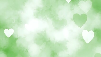 Happy valentine's day wishes with green hearts and love