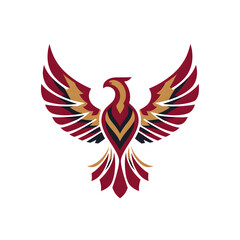 Flat logo of a majestic eagle with outstretched wings in a sleek modern design
