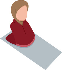 Hijab Woman Praying On Prayer Mat