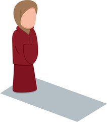 Hijab Woman Praying On Prayer Mat