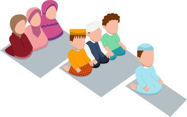 People Praying Islamic Congregational Prayer