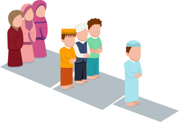 People Praying Islamic Congregational Prayer