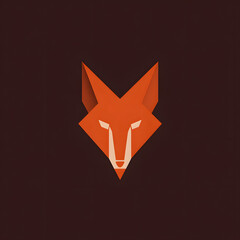 Flat logo of a minimalist fox head with sharp angular lines
