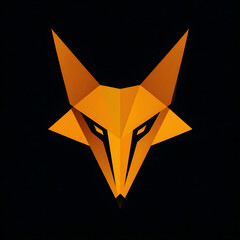 Flat logo of a minimalist fox head with sharp angular lines
