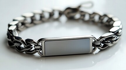 Modern metallic bracelet with sleek design high resolution picture
