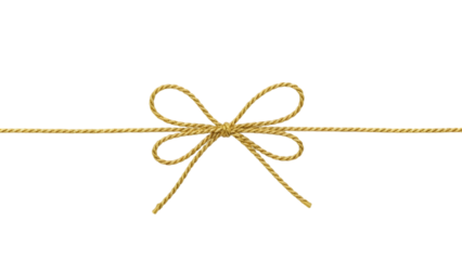 Golden ribbon bow on white background
