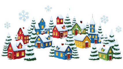 Fototapeta premium Charming winter village