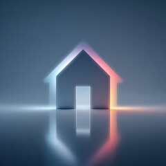 Modern neon glowing house design high resolution picture