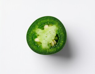 Fresh jalape&ntilde;o ring isolated with small shadow