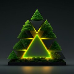 Modern polygon glowing tree illustration high resolution picture