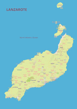 Detailed Map of Lanzarote Island