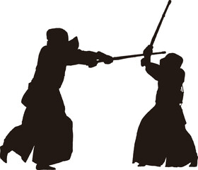 日本の武道である剣道のシルエット