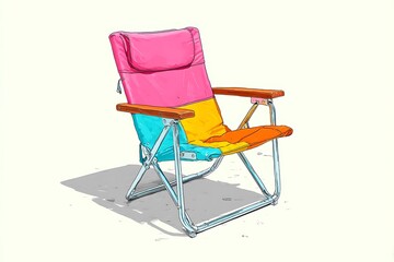 Modern striped foldable seat high resolution picture