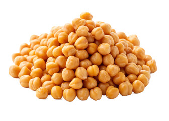 The harvested bounty - a pile of shimmering chickpeas cut ou