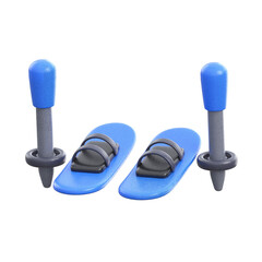 A Premium 3d style illustration of ski board in modern style