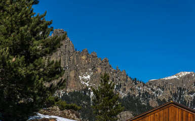 Vue des aiguilles de Bavella depuis le col &agrave; Quenza, Corse, France