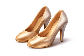 Elegant glitter heels with simple composition for fashion design and decor