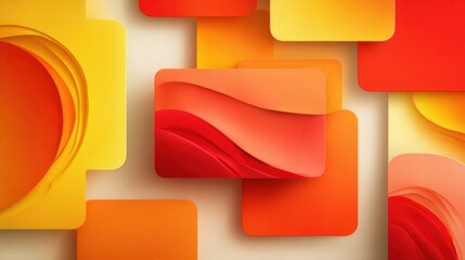 Colorful Abstract Design with Warm Shades of Red, Orange and Yellow in Geometric Shapes for Creative Projects and Artistic Backgrounds