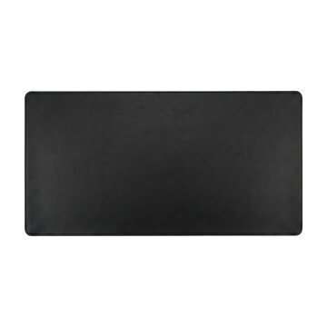 Black rectangular leather desk mat or mouse pad