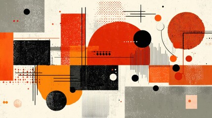 Abstract Geometric Composition with Bold Colors and Shapes in a Modern Artistic Style for Creative Projects and Design Backgrounds