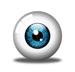 Realistic 3d human eye, isolated, white background