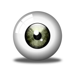 Realistic 3d human eye, isolated, white background