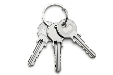 Three metal keys hanging from a ring