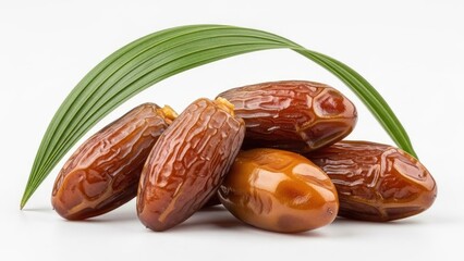 Ramadan Ifter Group of dates with green curved leaf | Ifter, ramadan, dates, fruit,Sehri, Food, Meal, Dinner, Breakfast, Islam, Muslim, Fasting, single.