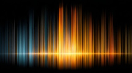 Vibrant and Colorful Abstract Waveform Display with Bright Orange and Blue Stripes on a Black Background for Dynamic Visual Impact