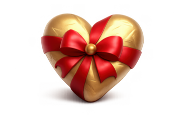 Heart-shaped chocolate gift icon with red ribbon for valentine's design