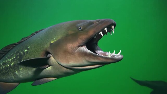 Close-up of a Gulper Eel with distended jaws in the ocean