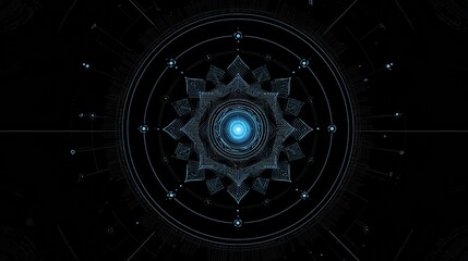 Balanced Digital Symmetry Background With Ethical Ai Framework Design Elements for Technology and Data Representation