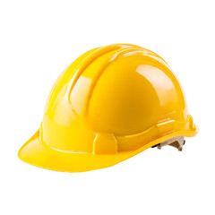 Bright yellow protective construction hardhat, Essential safety equipment for workers